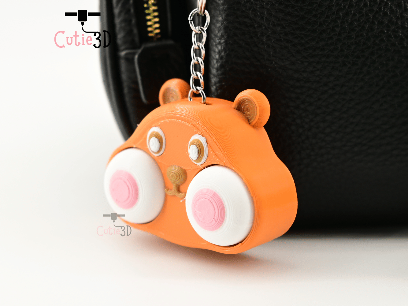 Digital Downloads - Cutie3D Chubby Hamster Face For Animal Lovers Keycap Fidget Clicker Keychain - Cute Backpack Keychain