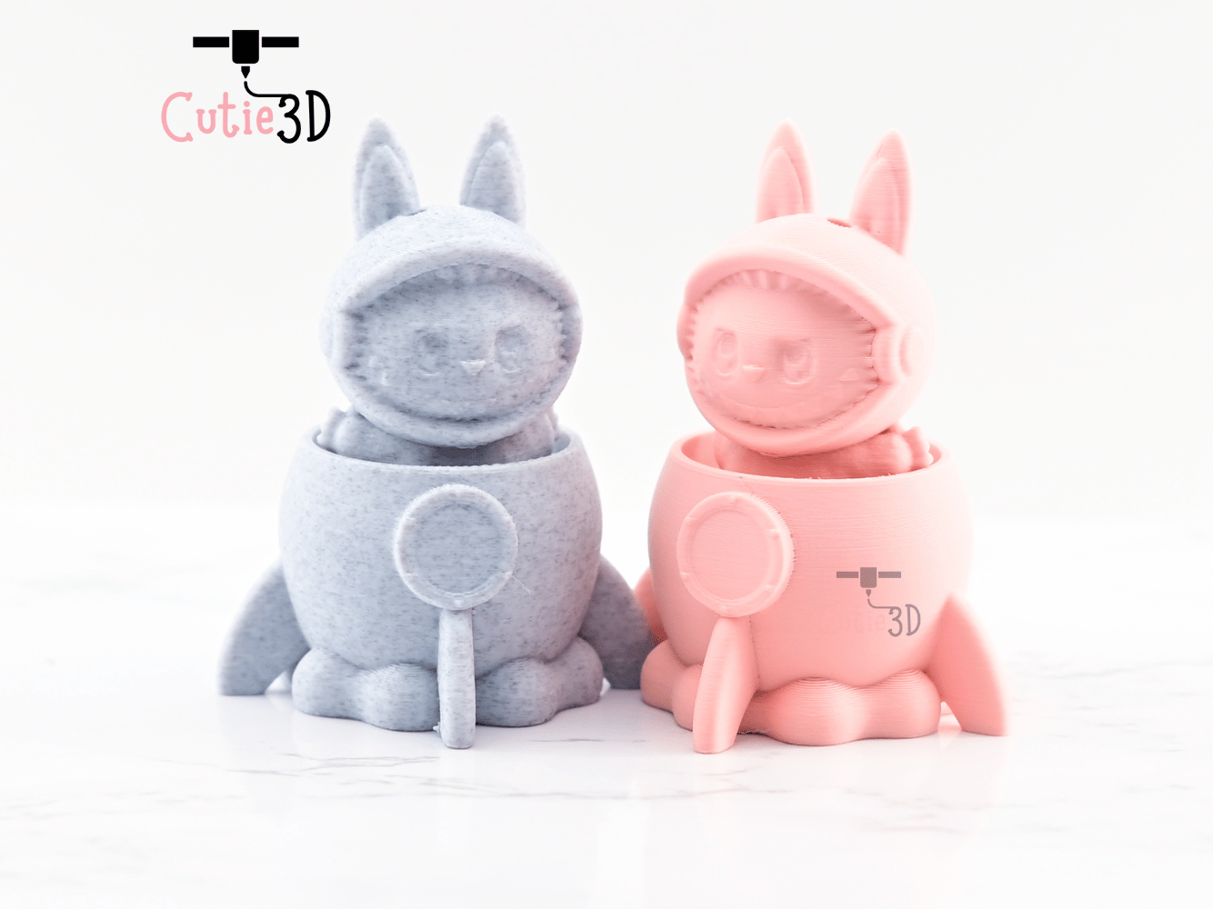 Digital Downloads - Cutie3D Clicker Fidget Labubu Astronaut In Rocket Keychain - Cute Backpack Keychain