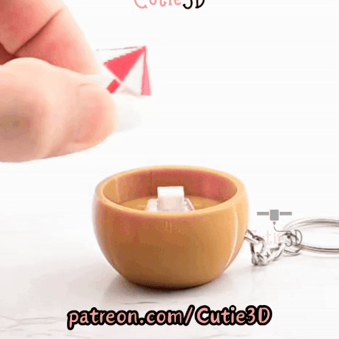 Digital Downloads - Cutie3D Coconut Cocktail Tropical Summer Keycap Fidget Clicker Keychain - Cute Backpack Keychain