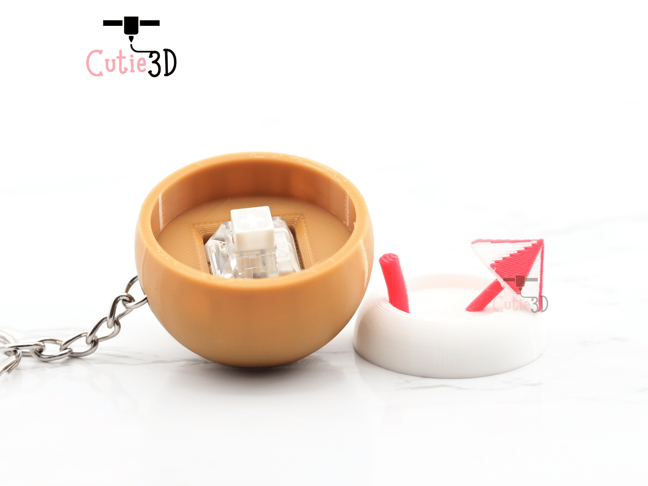 Digital Downloads - Cutie3D Coconut Cocktail Tropical Summer Keycap Fidget Clicker Keychain - Cute Backpack Keychain