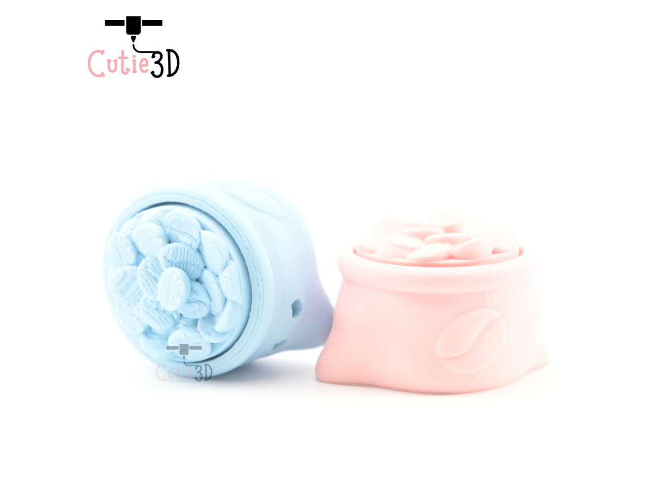 Digital Downloads - Cutie3D Coffee Bean Bag Keycap Fidget Clicker Keychain - Cute Backpack Keychain