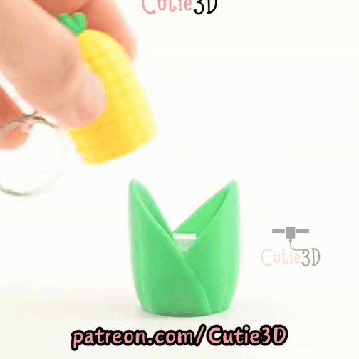 Digital Downloads - Cutie3D Corn Cob Keycap Fidget Clicker Keychain - Cute Backpack Keychain