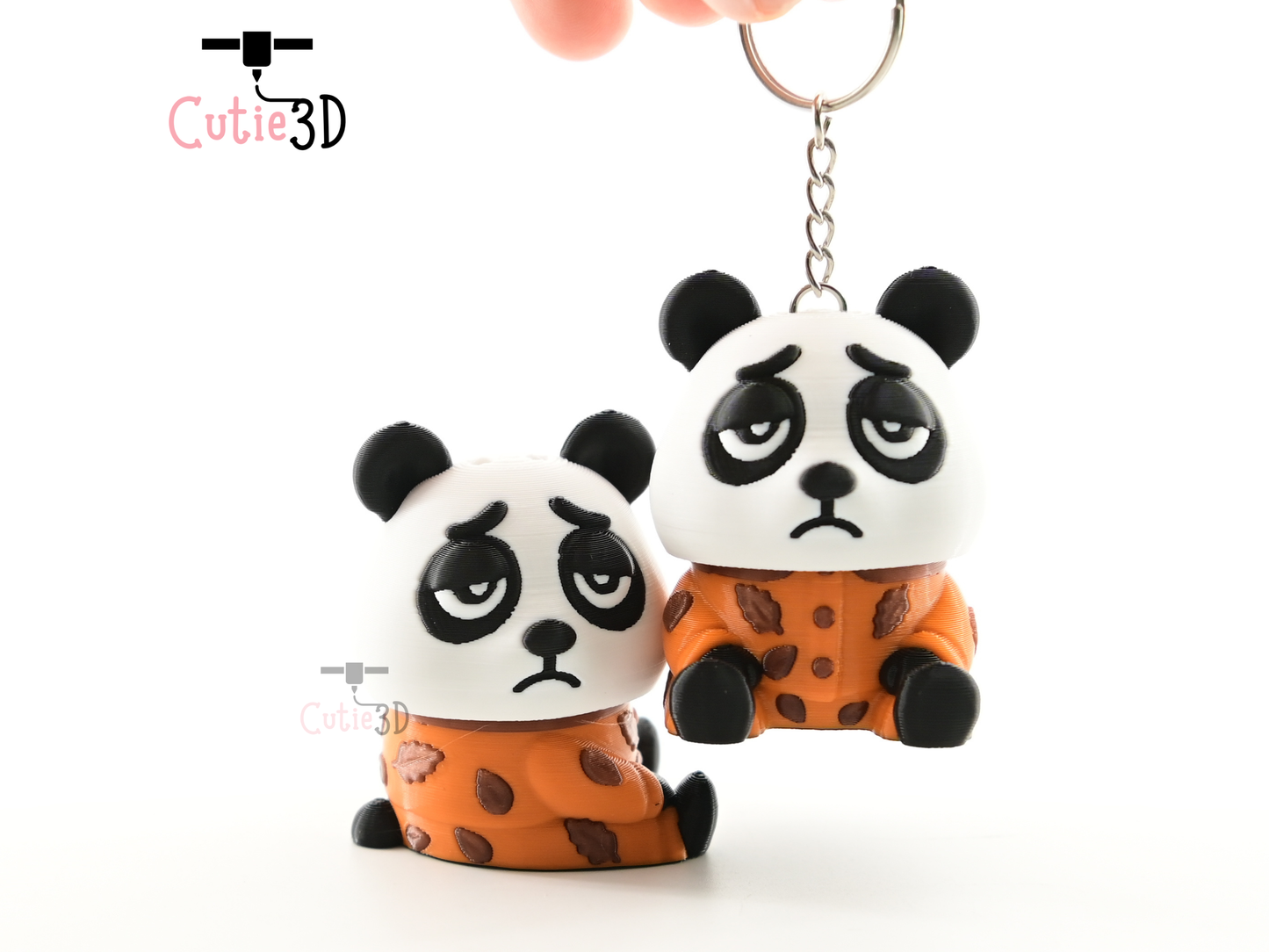 Digital Downloads - Cutie3D Cozy Sleepy Panda Keycap Fidget Clicker Keychain - Cute Backpack Keychain