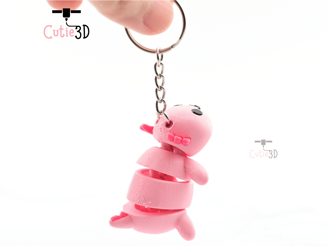 Digital Downloads - Cutie3D Cute And Cozy Axolotl Articulated Keychain - Cute Backpack Keychain