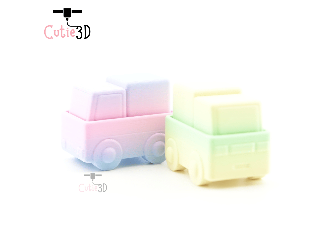 Digital Downloads - Cutie3D Delivery Truck Keycap Fidget Clicker Keychain - Cute Backpack Keychain