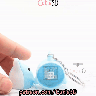 Digital Downloads - Cutie3D Dolphin Keycap Fidget Clicker Keychain - Cute Backpack Keychain
