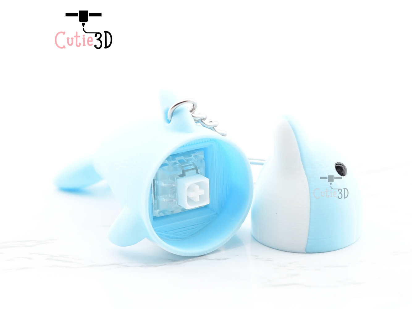 Digital Downloads - Cutie3D Dolphin Keycap Fidget Clicker Keychain - Cute Backpack Keychain