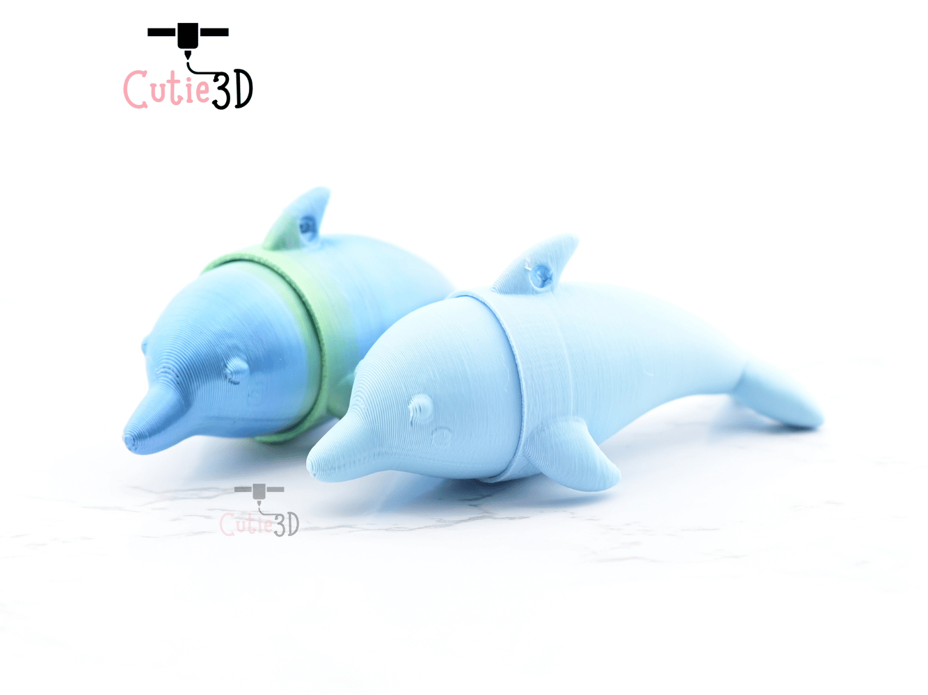 Digital Downloads - Cutie3D Dolphin Keycap Fidget Clicker Keychain - Cute Backpack Keychain