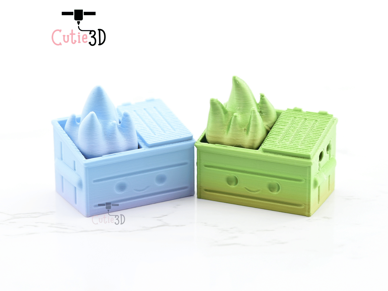 Digital Downloads - Cutie3D Dumpster Fire Keycap Fidget Clicker Keychain - Cute Backpack Keychain