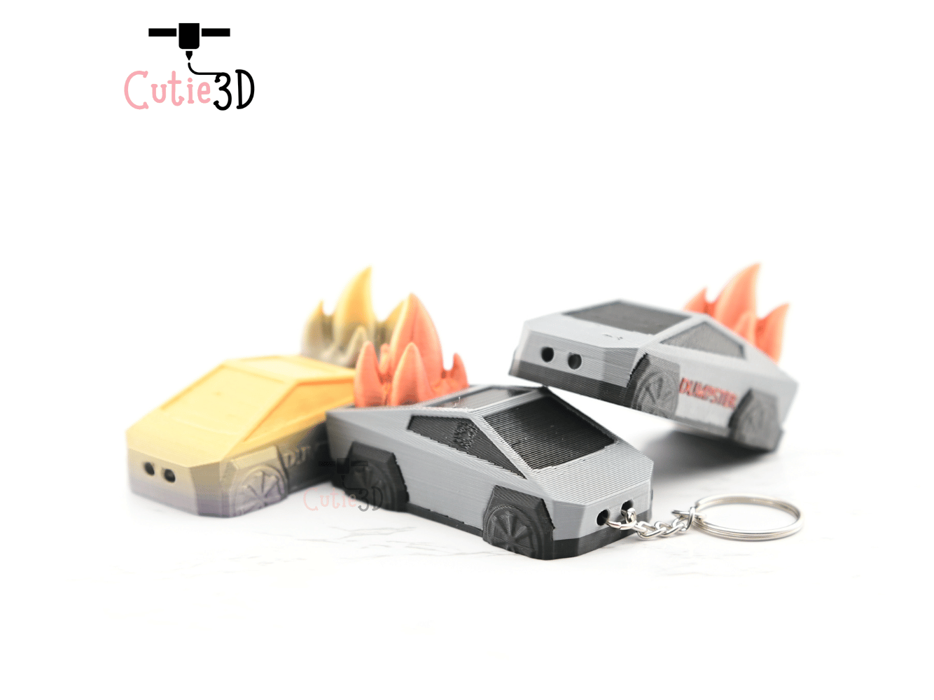 Digital Downloads - Cutie3D Dumpster Truck On Fire Keycap Fidget Clicker Keychain - Cute Backpack Keychain