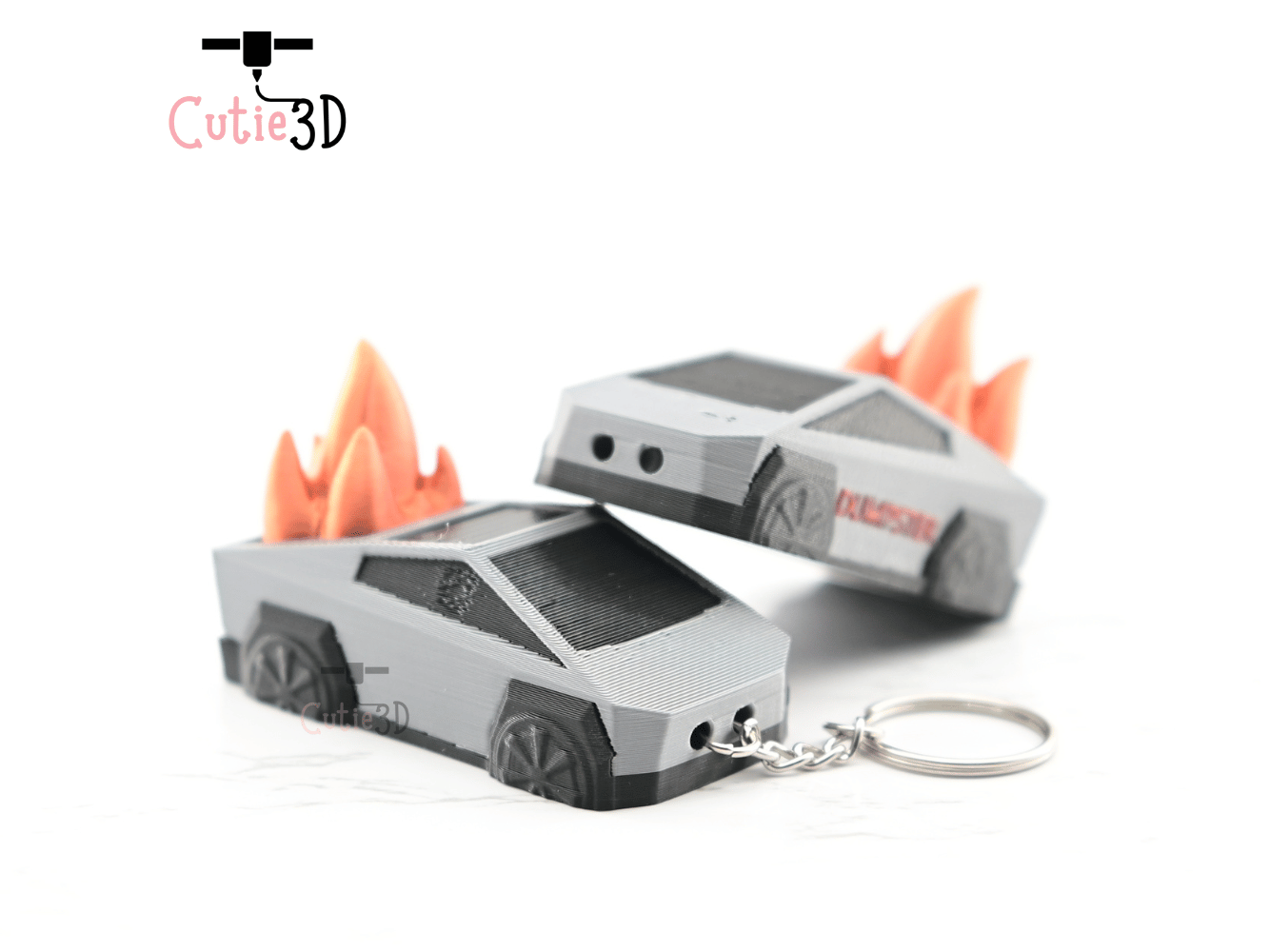 Digital Downloads - Cutie3D Dumpster Truck On Fire Keycap Fidget Clicker Keychain - Cute Backpack Keychain