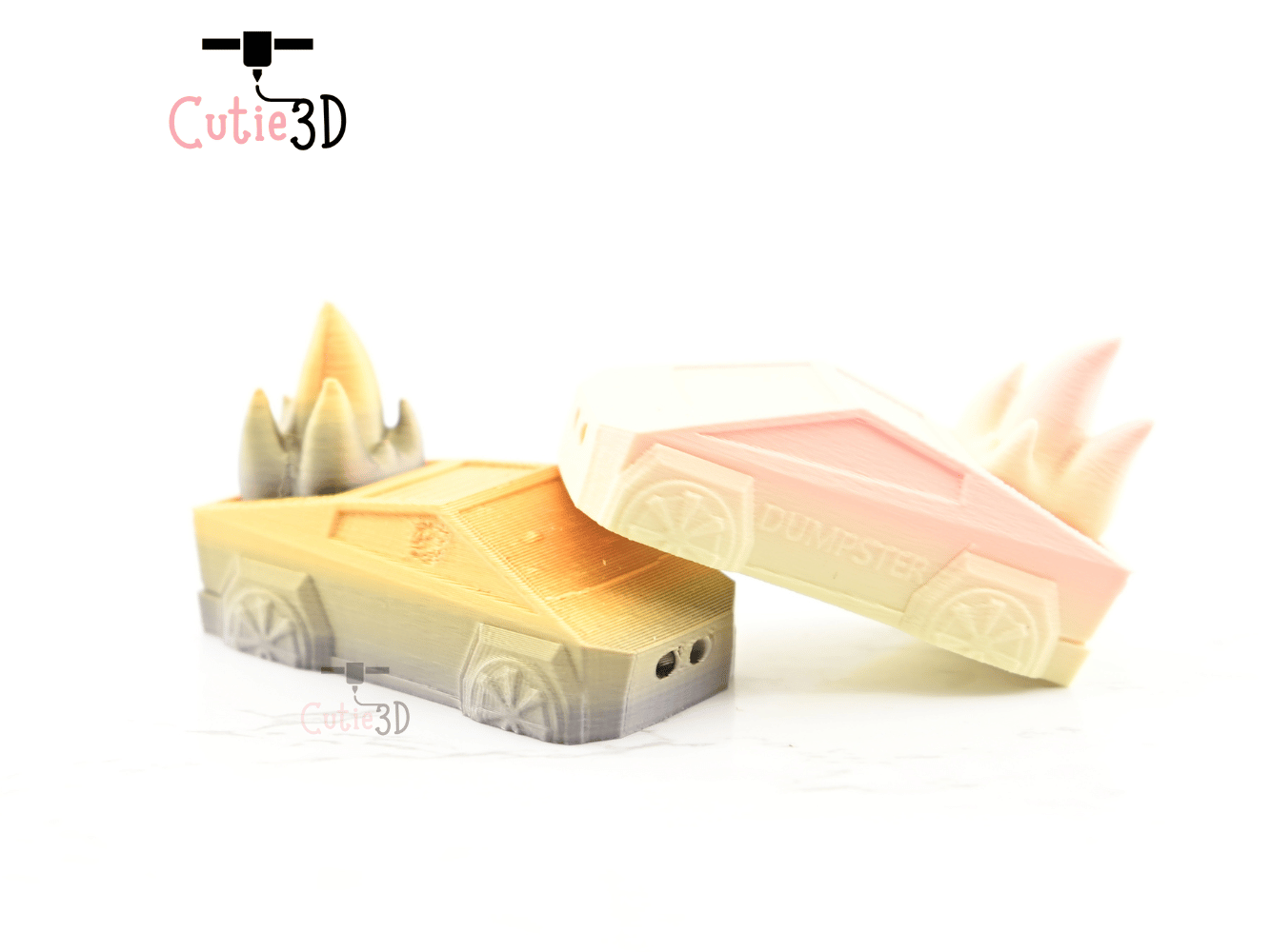 Digital Downloads - Cutie3D Dumpster Truck On Fire Keycap Fidget Clicker Keychain - Cute Backpack Keychain