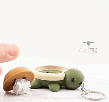 Digital Downloads - Cutie3D Fidget Clicker Adorable Turtle Keychain - Cute Backpack Keychain