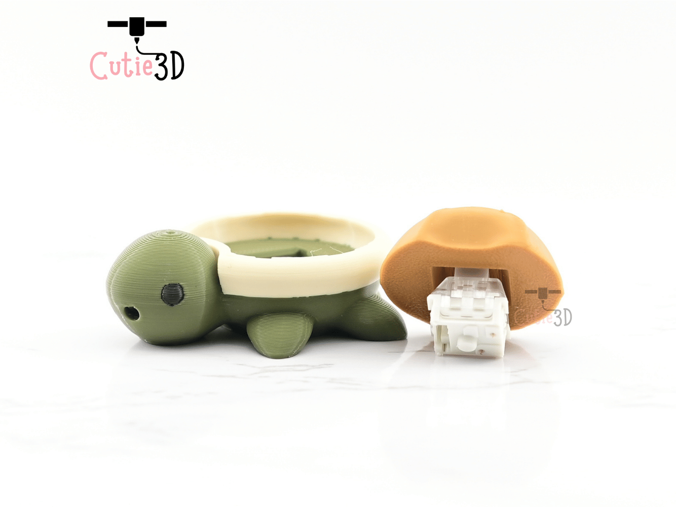 Digital Downloads - Cutie3D Fidget Clicker Adorable Turtle Keychain - Cute Backpack Keychain