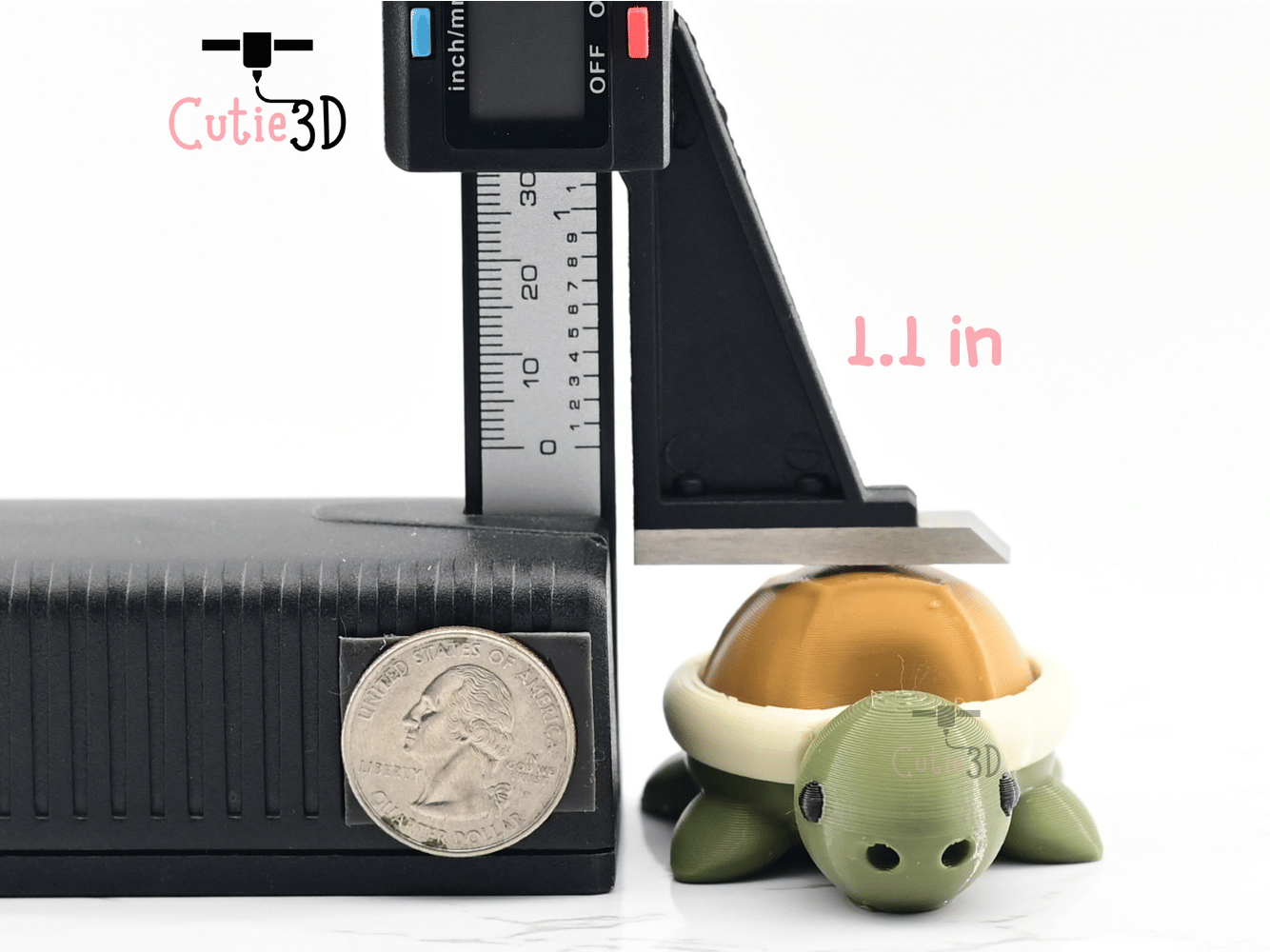 Digital Downloads - Cutie3D Fidget Clicker Adorable Turtle Keychain - Cute Backpack Keychain