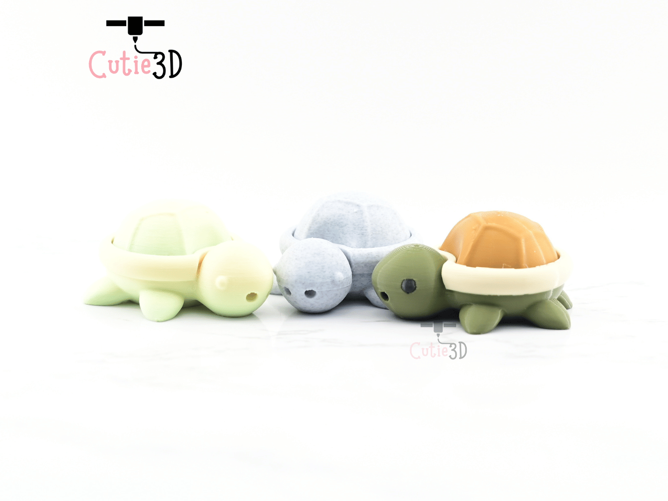 Digital Downloads - Cutie3D Fidget Clicker Adorable Turtle Keychain - Cute Backpack Keychain