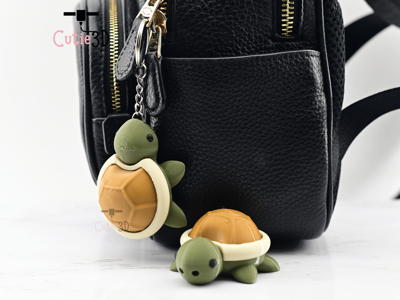 Digital Downloads - Cutie3D Fidget Clicker Adorable Turtle Keychain - Cute Backpack Keychain