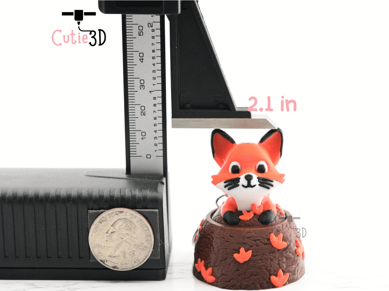 Digital Downloads - Cutie3D Fox In Fall Leaves Keycap Fidget Clicker Keychain - Cute Backpack Keychain