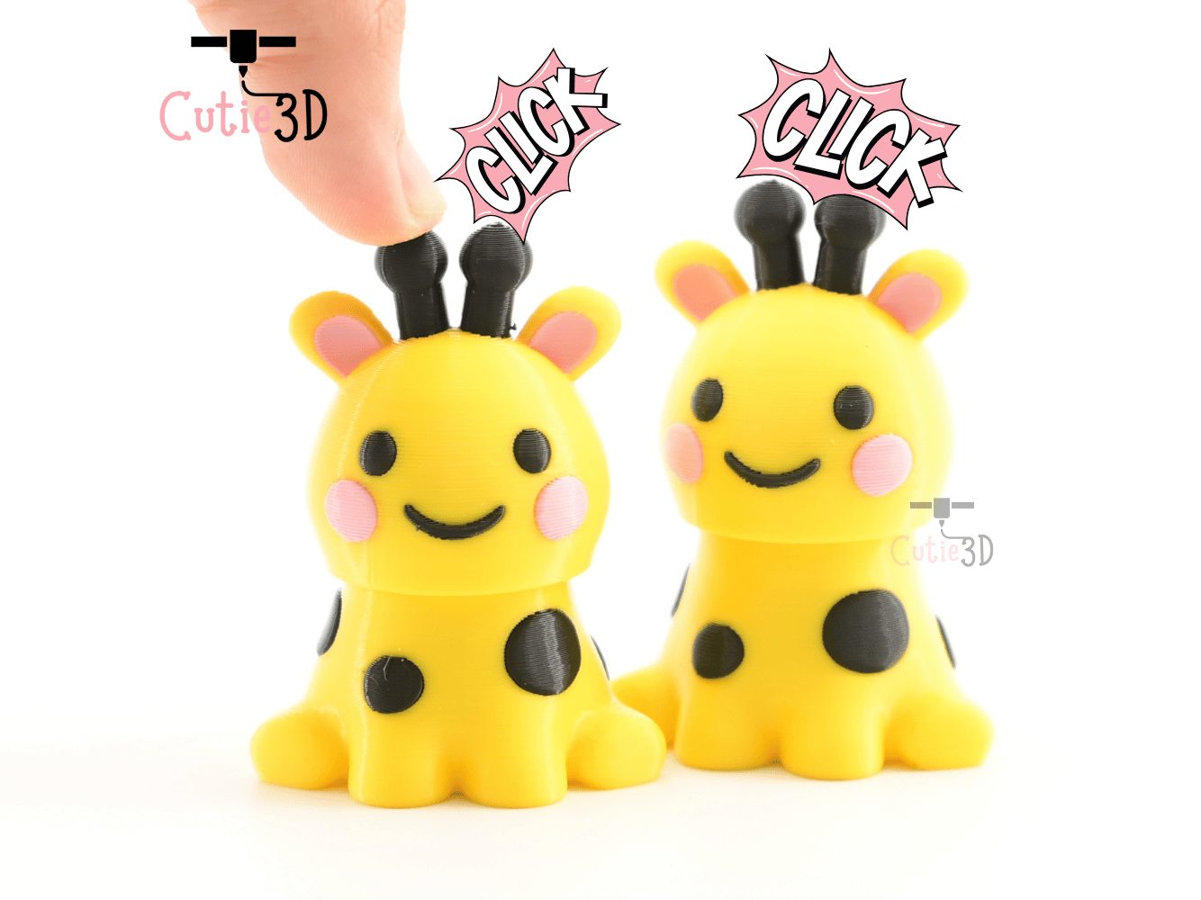 Digital Downloads - Cutie3D Giraffe For Animal Lovers Keycap Fidget Clicker Keychain - Cute Backpack Keychain