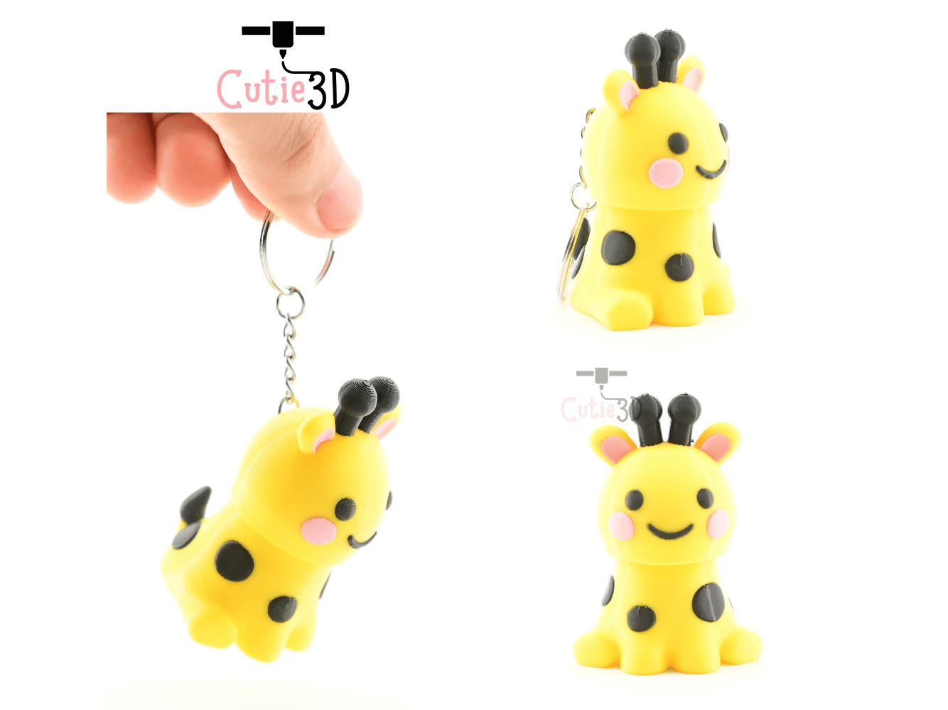 Digital Downloads - Cutie3D Giraffe For Animal Lovers Keycap Fidget Clicker Keychain - Cute Backpack Keychain
