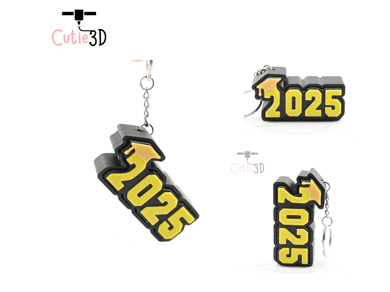 Digital Downloads - Cutie3D Graduation Cap 2025 Keycap Fidget Clicker Keychain - Cute Backpack Keychain