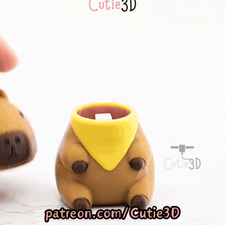 Digital Downloads - Cutie3D Graduation Capybara Keycap Fidget Clicker Keychain - Cute Backpack Keychain