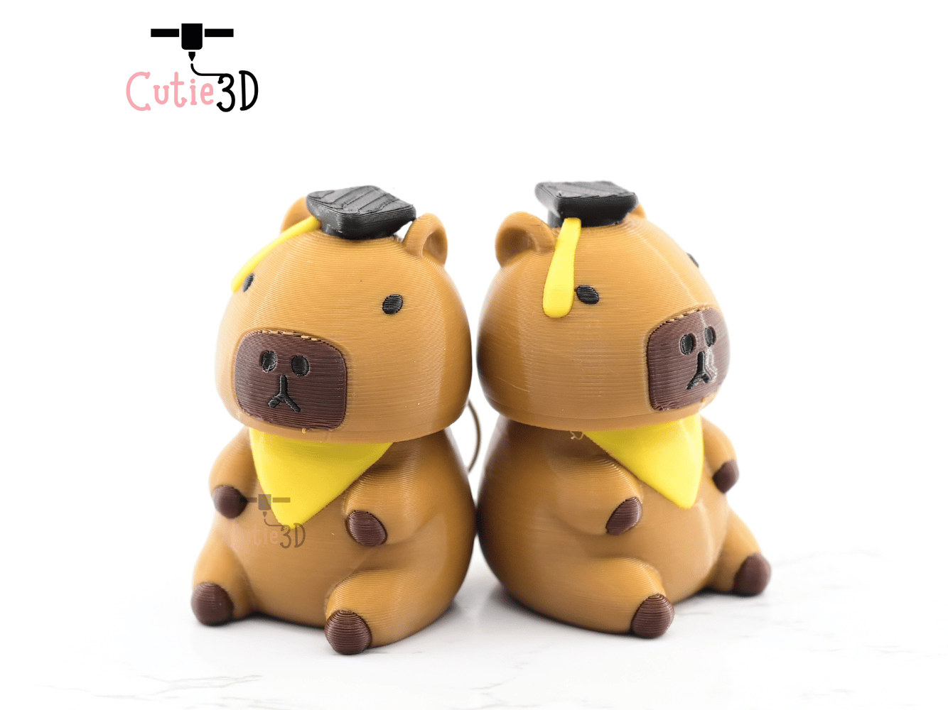 Digital Downloads - Cutie3D Graduation Capybara Keycap Fidget Clicker Keychain - Cute Backpack Keychain