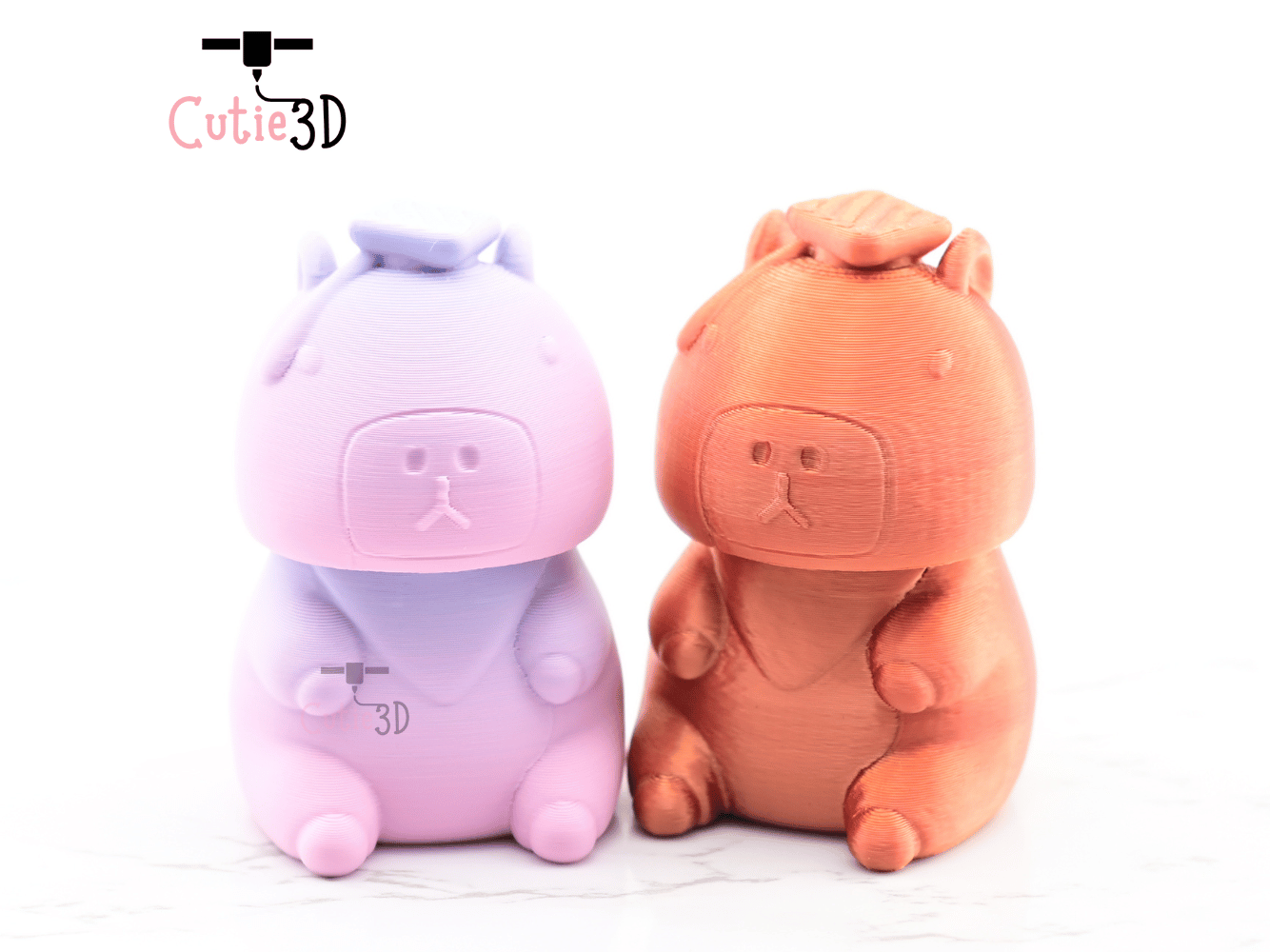 Digital Downloads - Cutie3D Graduation Capybara Keycap Fidget Clicker Keychain - Cute Backpack Keychain