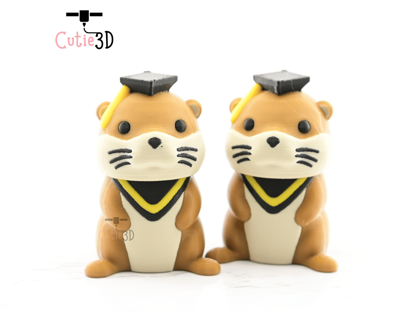Digital Downloads - Cutie3D Graduation Otter Keycap Fidget Clicker Keychain - Cute Backpack Keychain