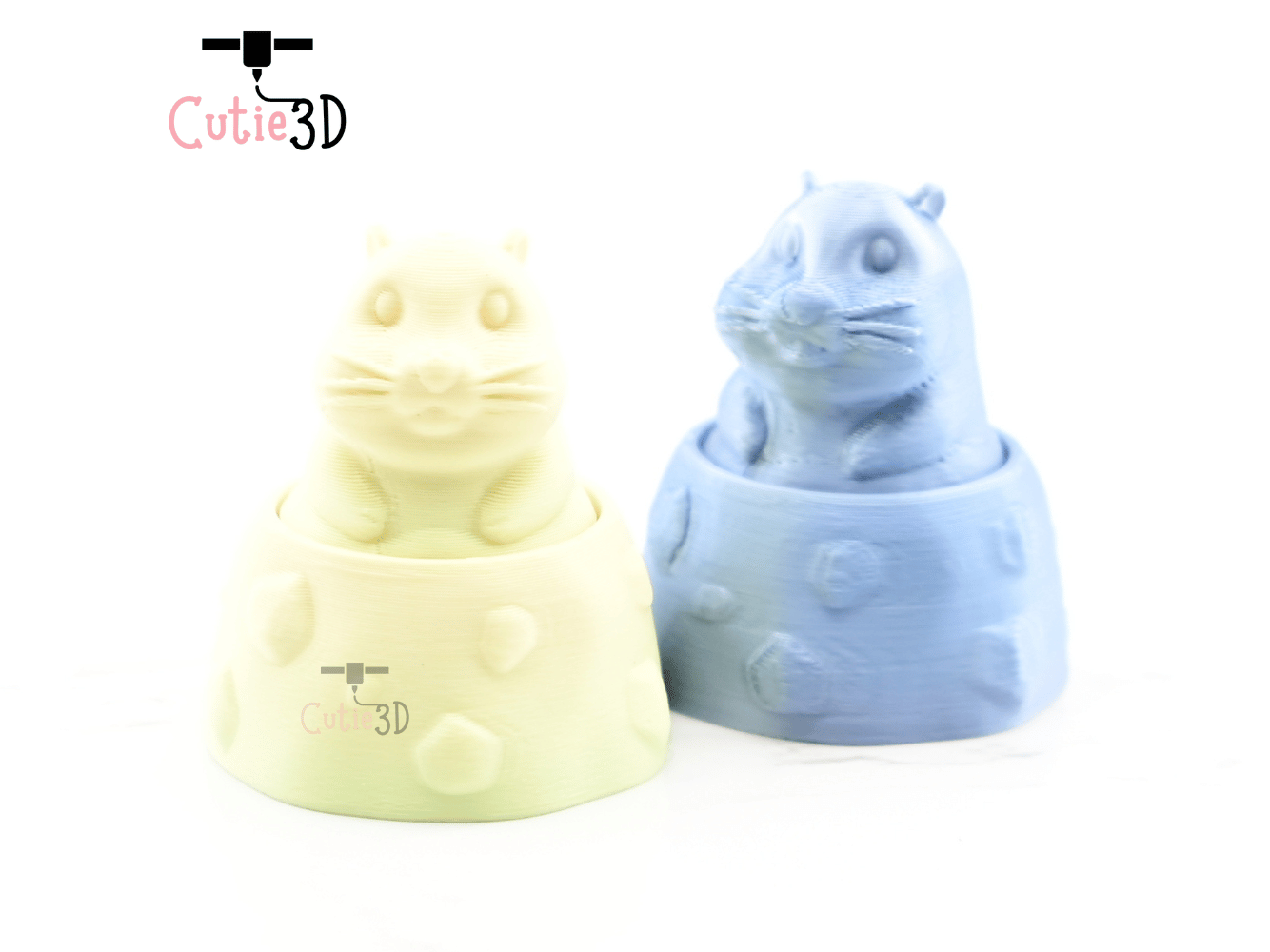 Digital Downloads - Cutie3D Groundhog In Dirt Hole Keycap Fidget Clicker Keychain - Cute Backpack Keychain