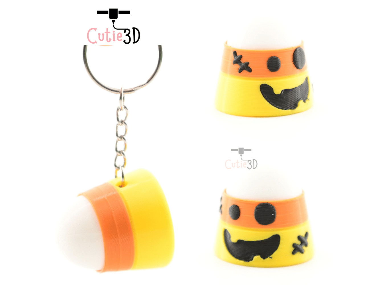 Digital Downloads - Cutie3D Halloween Candy Corn Set Keycap Fidget Clicker Keychain - Cute Backpack Keychain