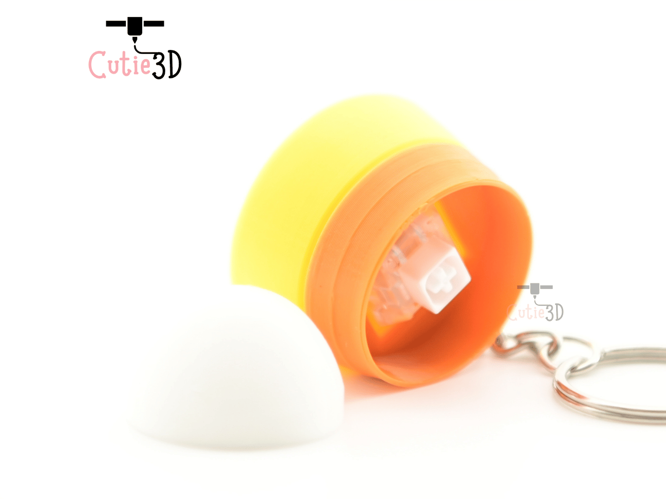 Digital Downloads - Cutie3D Halloween Candy Corn Set Keycap Fidget Clicker Keychain - Cute Backpack Keychain