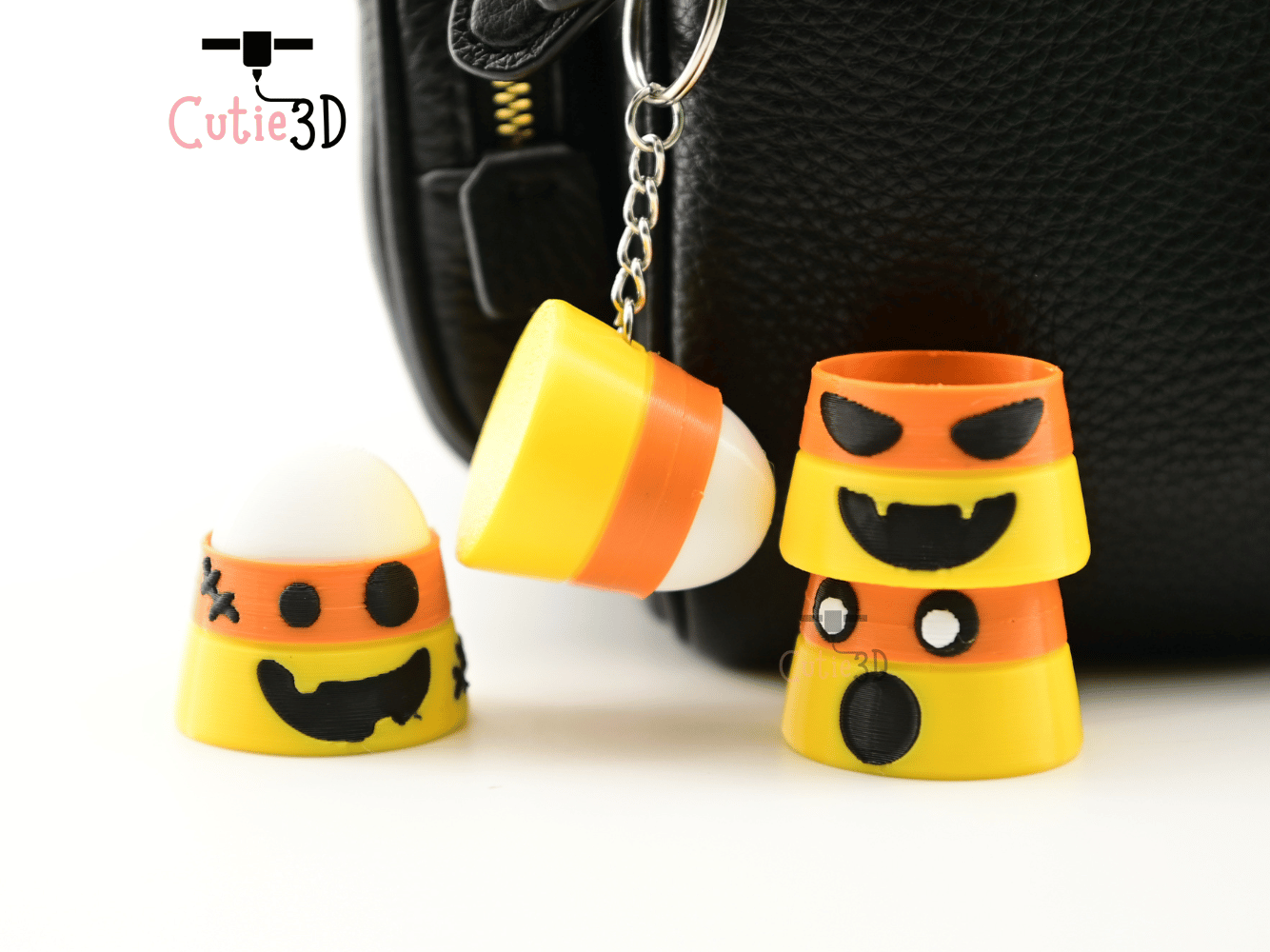Digital Downloads - Cutie3D Halloween Candy Corn Set Keycap Fidget Clicker Keychain - Cute Backpack Keychain