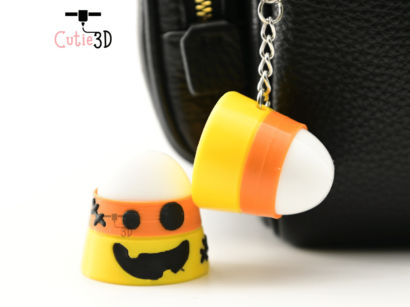 Digital Downloads - Cutie3D Halloween Candy Corn Set Keycap Fidget Clicker Keychain - Cute Backpack Keychain