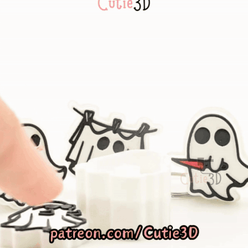Digital Downloads - Cutie3D Halloween Ghost Keycap Set Keycap Fidget Clicker Keychain - Cute Backpack Keychain