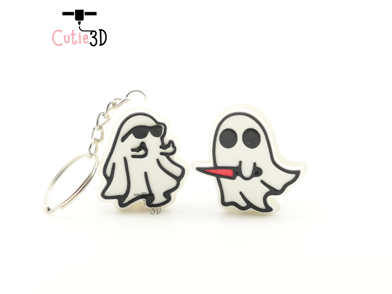 Digital Downloads - Cutie3D Halloween Ghost Keycap Set Keycap Fidget Clicker Keychain - Cute Backpack Keychain