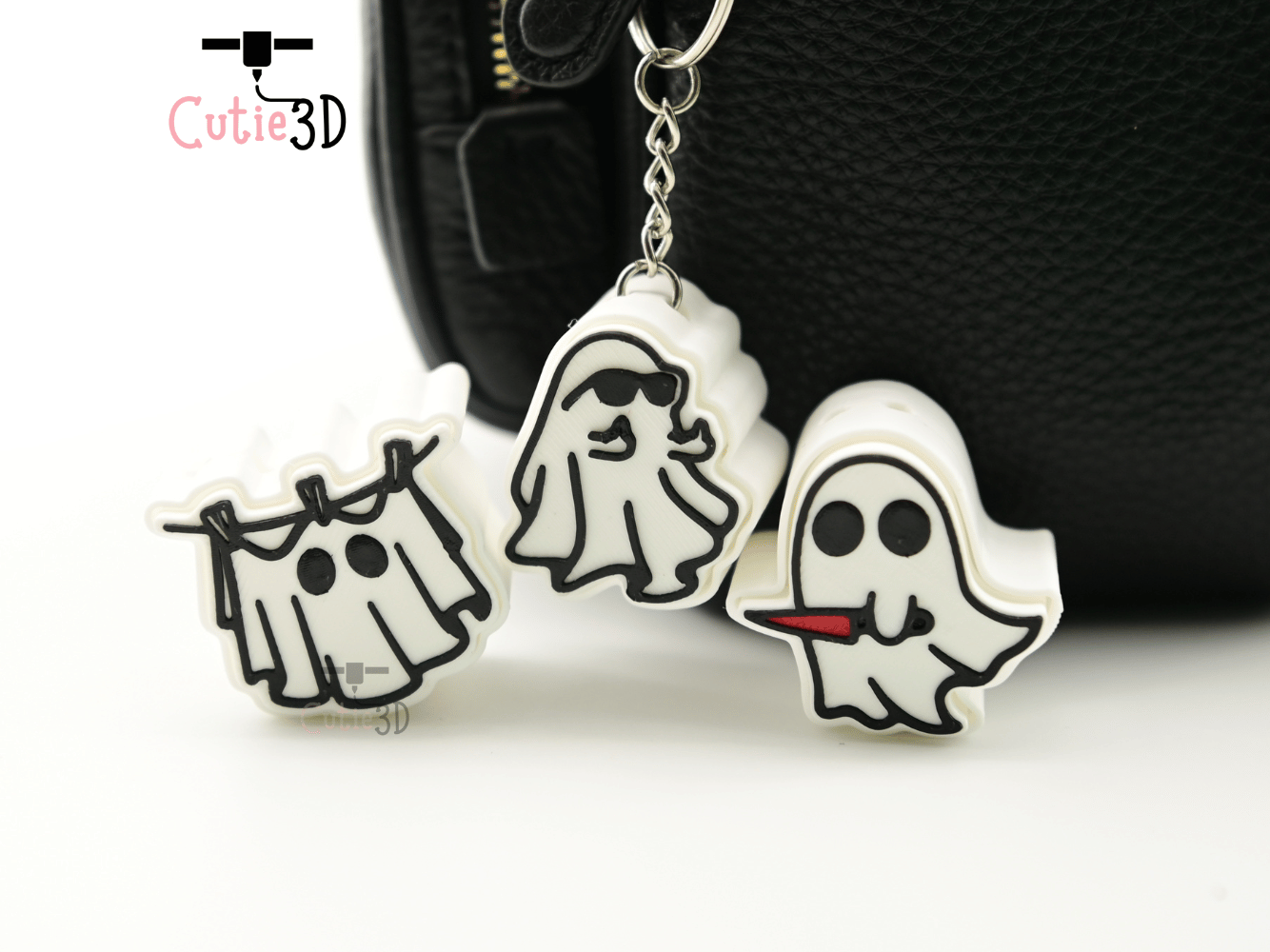 Digital Downloads - Cutie3D Halloween Ghost Keycap Set Keycap Fidget Clicker Keychain - Cute Backpack Keychain