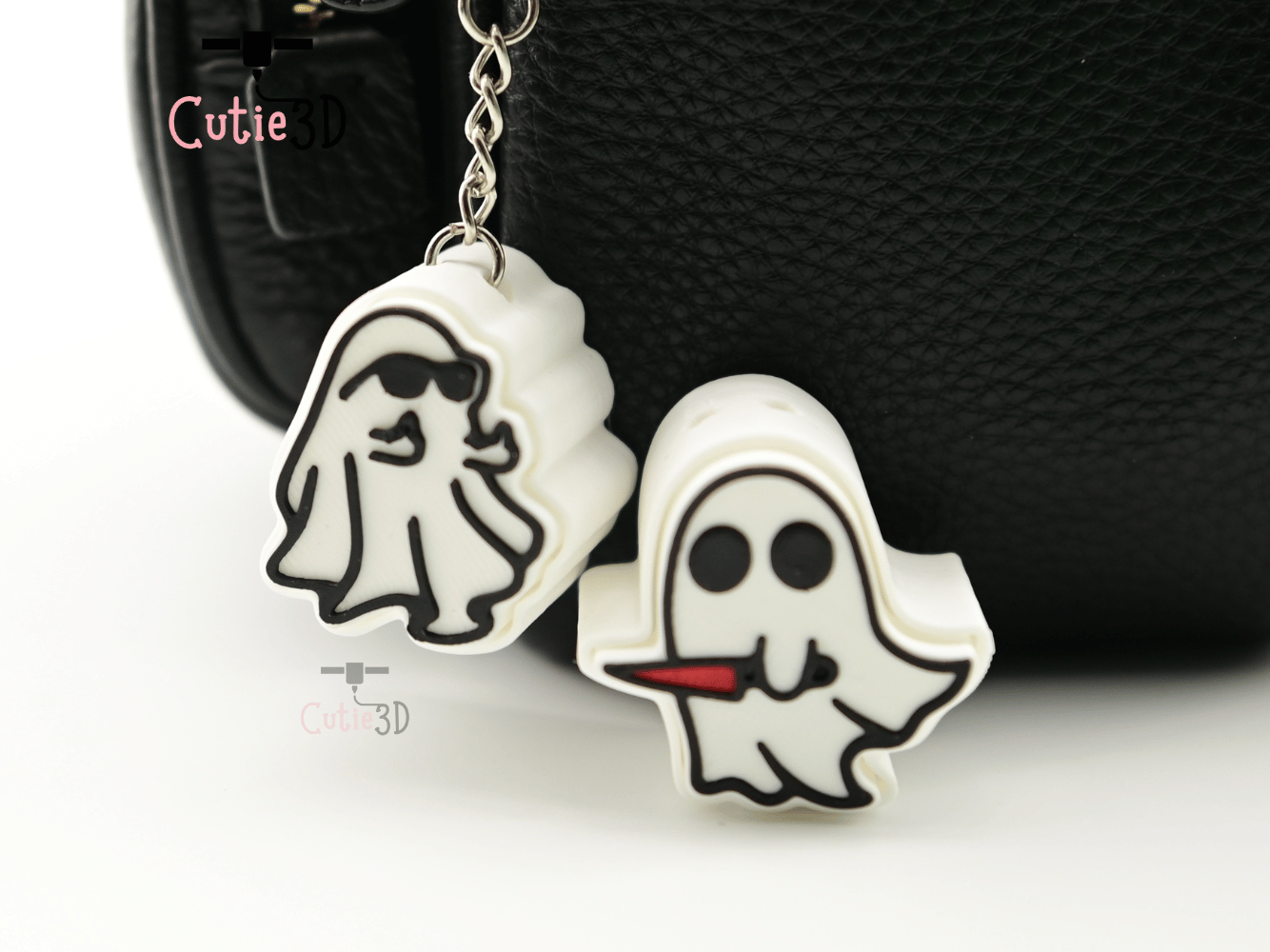 Digital Downloads - Cutie3D Halloween Ghost Keycap Set Keycap Fidget Clicker Keychain - Cute Backpack Keychain