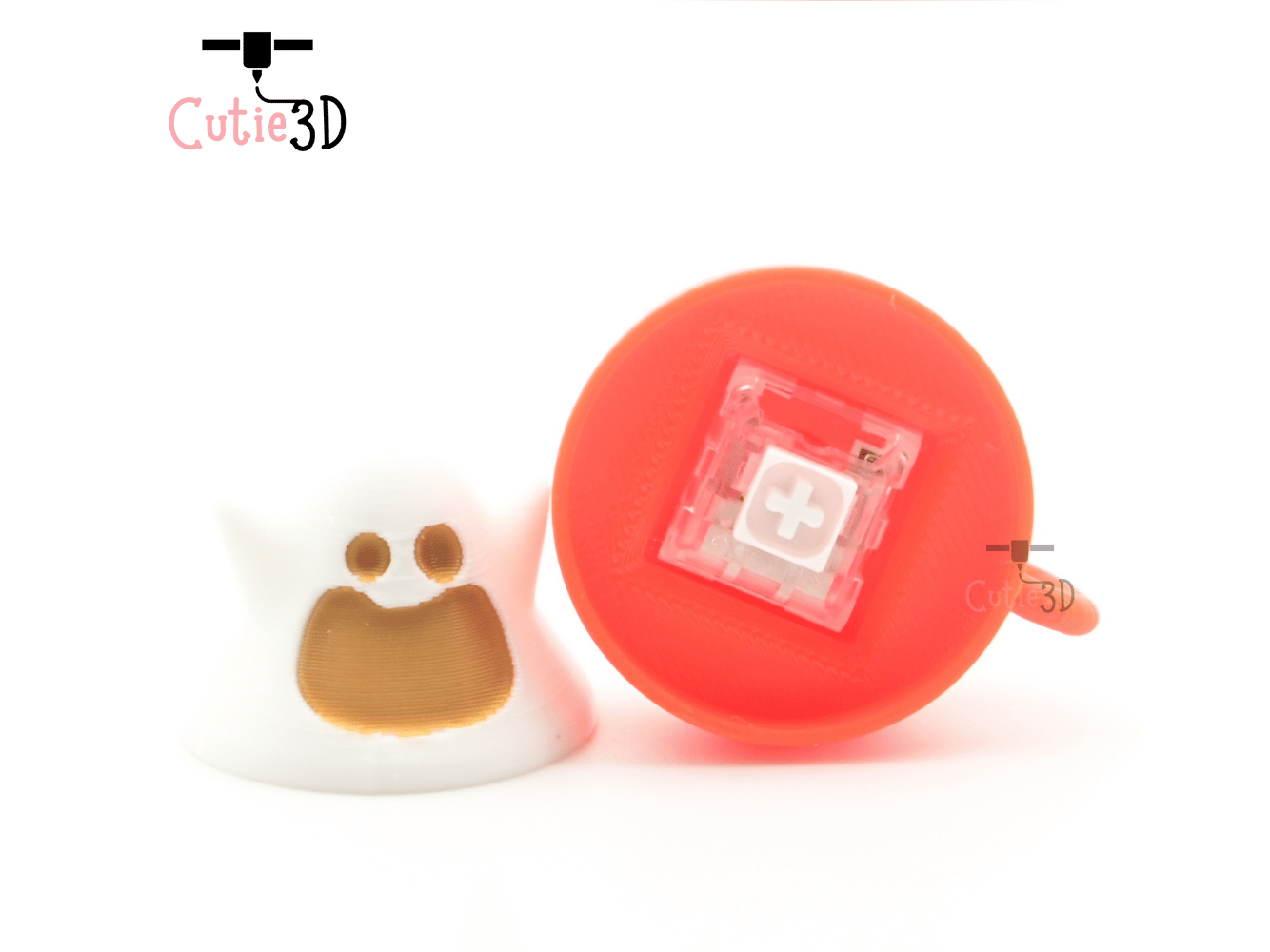 Digital Downloads - Cutie3D Halloween Ghost Mug Keycap Fidget Clicker Keychain - Cute Backpack Keychain