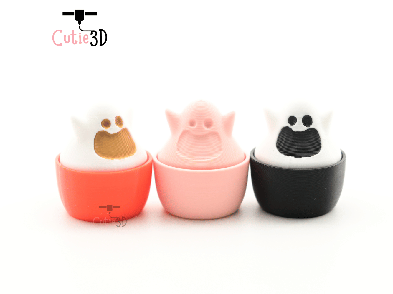 Digital Downloads - Cutie3D Halloween Ghost Mug Keycap Fidget Clicker Keychain - Cute Backpack Keychain
