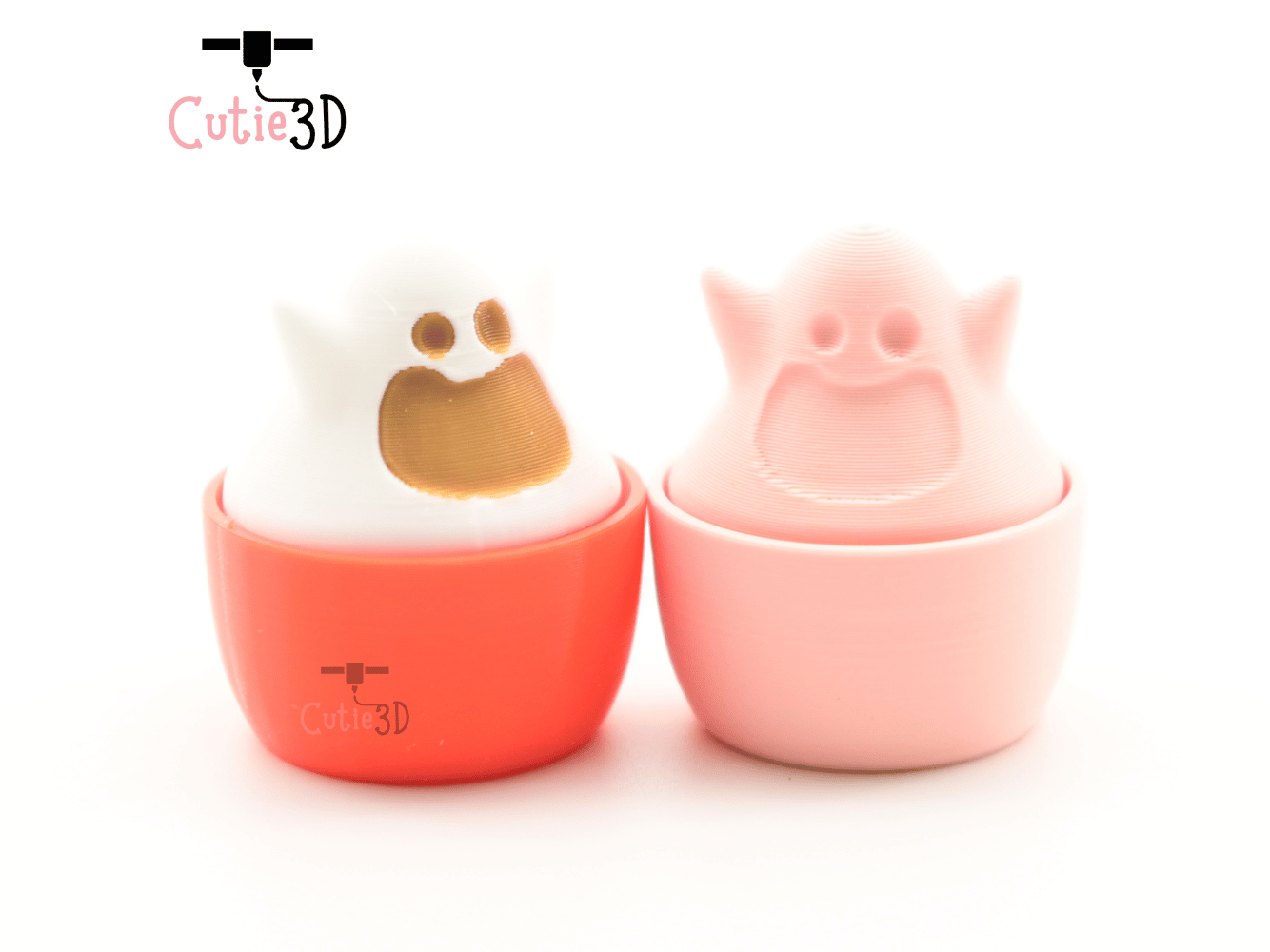 Digital Downloads - Cutie3D Halloween Ghost Mug Keycap Fidget Clicker Keychain - Cute Backpack Keychain