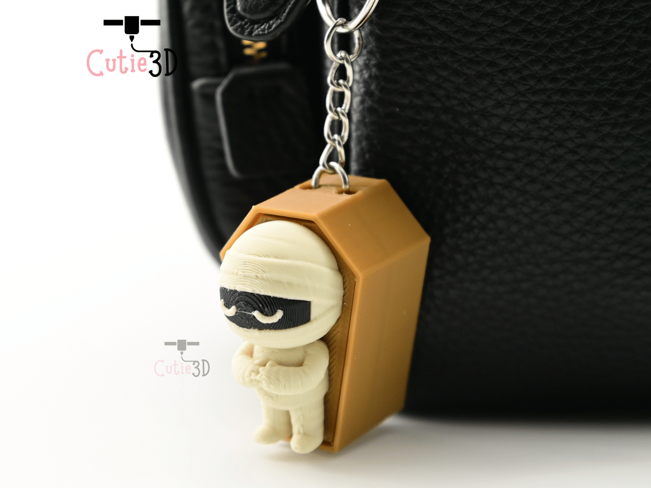 Digital Downloads - Cutie3D Halloween Mummy In Coffin Keycap Fidget Clicker Keychain - Cute Backpack Keychain