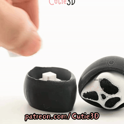 Digital Downloads - Cutie3D Halloween Scream Face Keycap Fidget Clicker Keychain - Cute Backpack Keychain