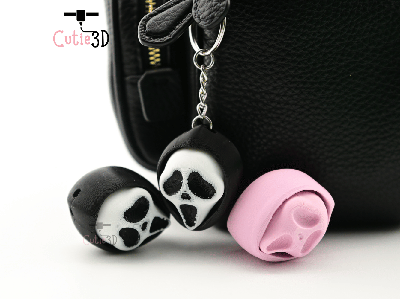Digital Downloads - Cutie3D Halloween Scream Face Keycap Fidget Clicker Keychain - Cute Backpack Keychain