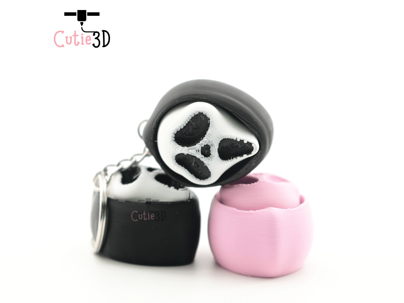 Digital Downloads - Cutie3D Halloween Scream Face Keycap Fidget Clicker Keychain - Cute Backpack Keychain