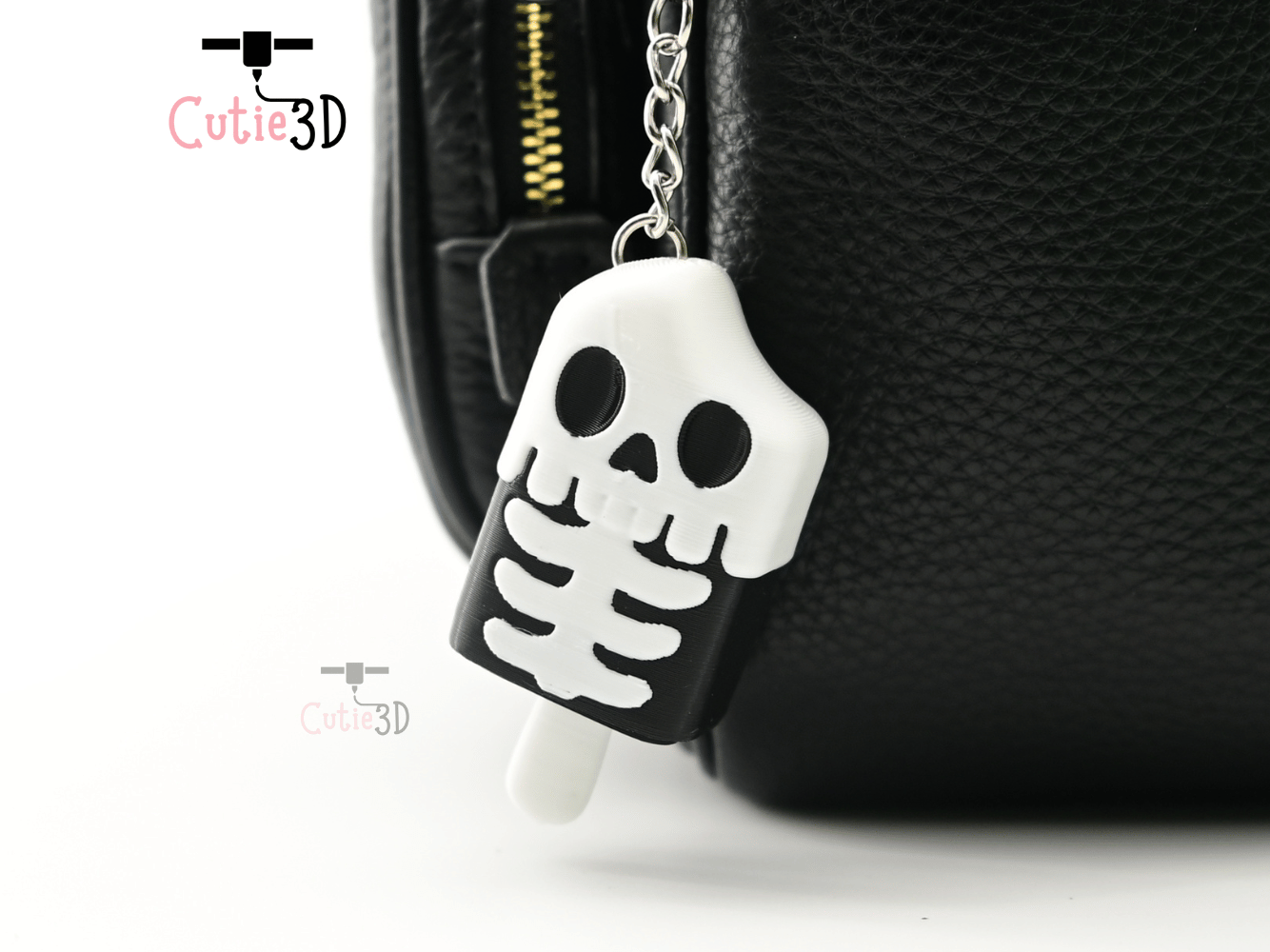 Digital Downloads - Cutie3D Halloween Skeleton Popsicle Keycap Fidget Clicker Keychain - Cute Backpack Keychain