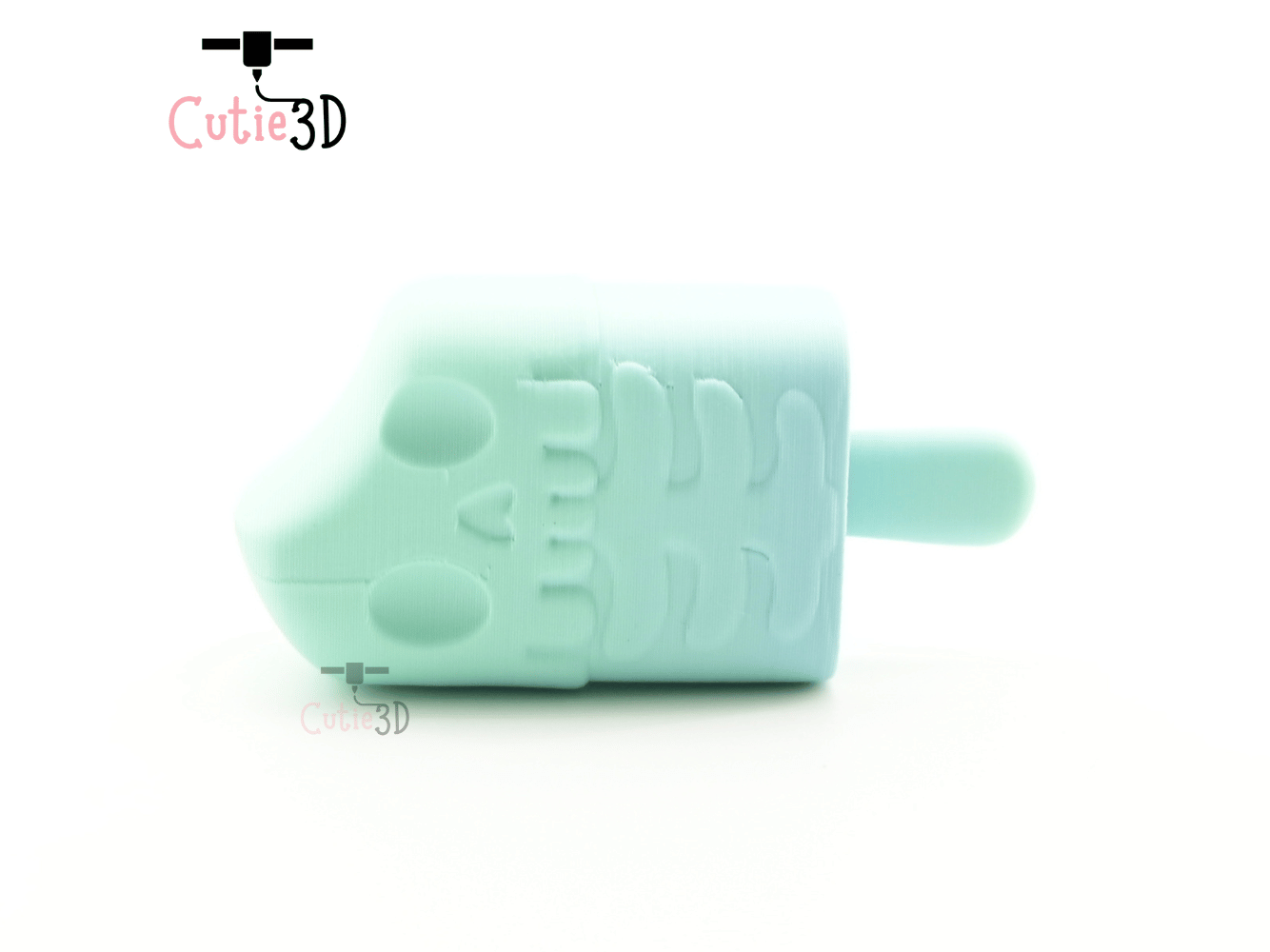 Digital Downloads - Cutie3D Halloween Skeleton Popsicle Keycap Fidget Clicker Keychain - Cute Backpack Keychain