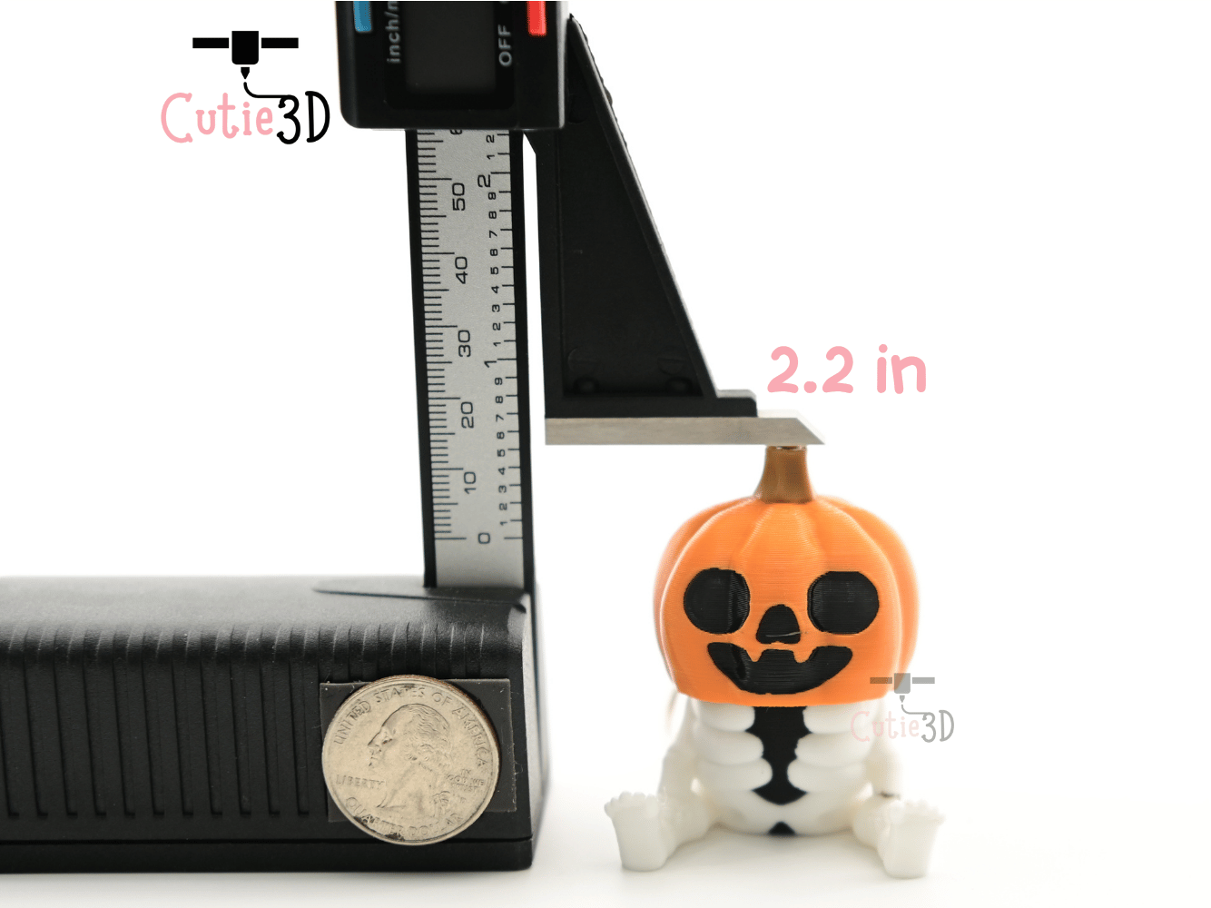 Digital Downloads - Cutie3D Halloween Skeleton Pumpkin Keycap Fidget Clicker Keychain - Cute Backpack Keychain