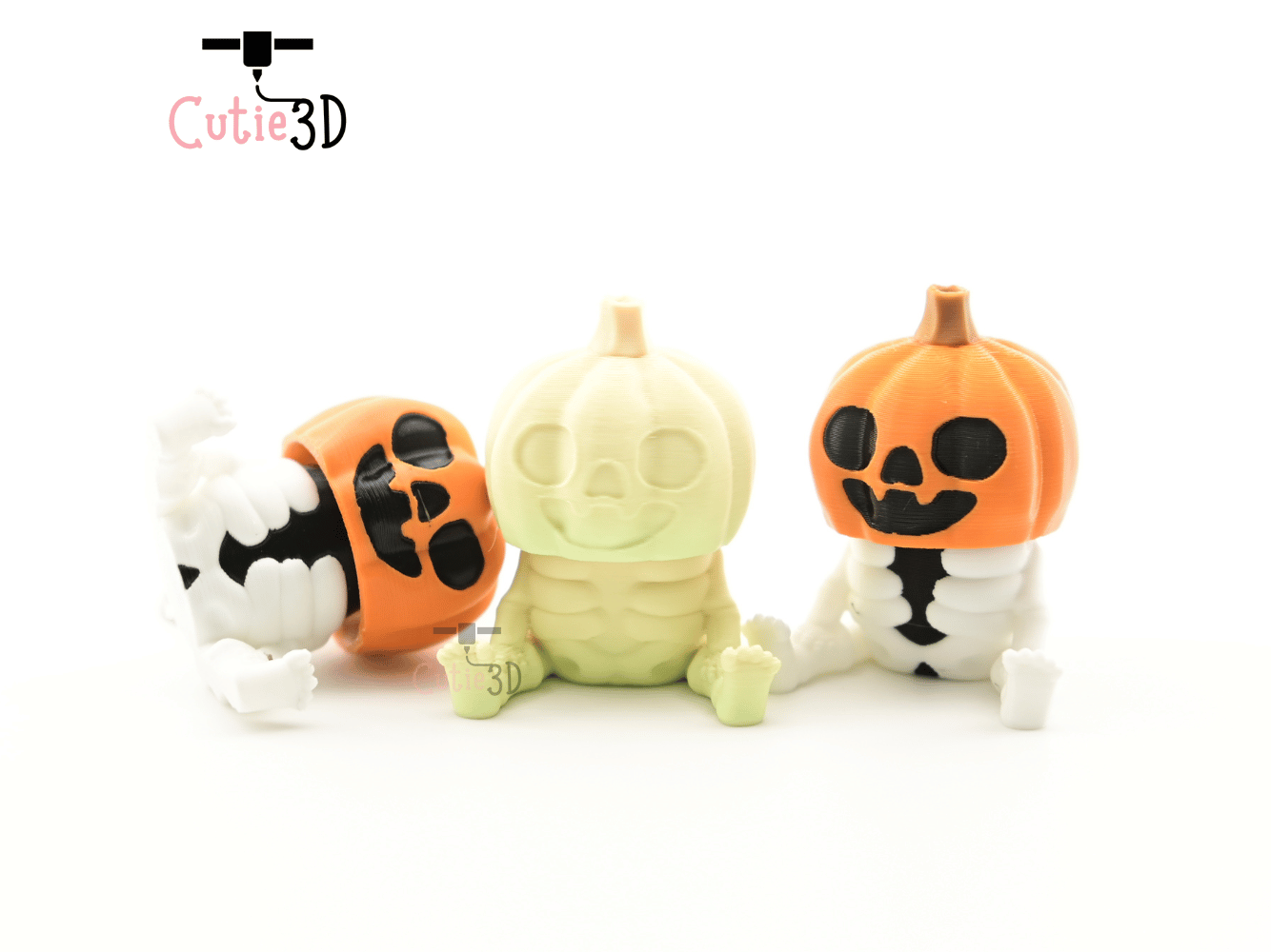 Digital Downloads - Cutie3D Halloween Skeleton Pumpkin Keycap Fidget Clicker Keychain - Cute Backpack Keychain