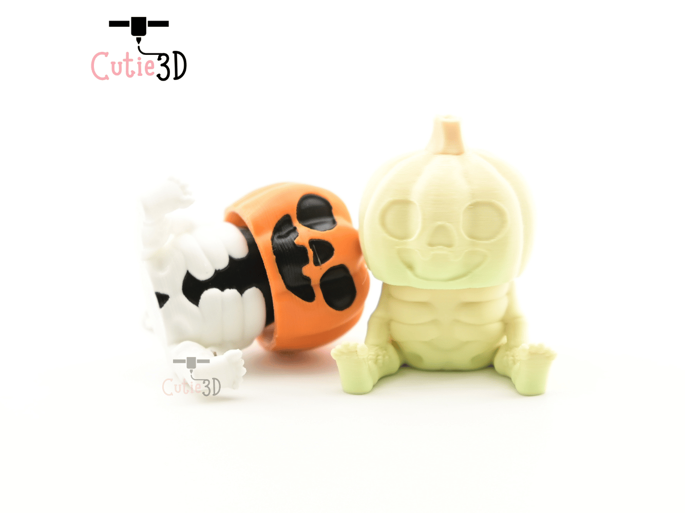 Digital Downloads - Cutie3D Halloween Skeleton Pumpkin Keycap Fidget Clicker Keychain - Cute Backpack Keychain